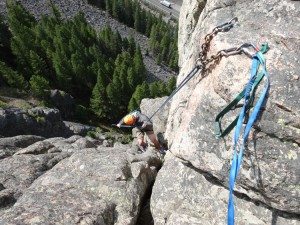Rappelling Down Pitch 3