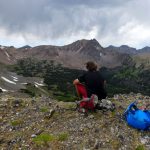 Enjoying the view of Imp Peak from Pyramid Point