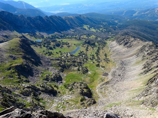 Beehive Basin as seen from the summit