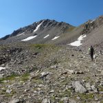 Our grassy route to the north ridge of ECho