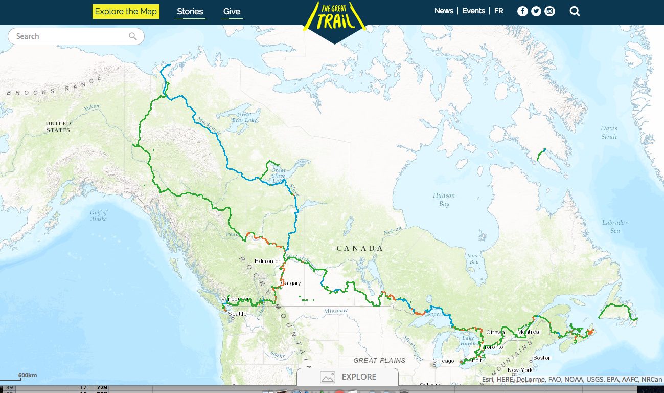 Canada To Open Longest Connected Trail System In The World In 2017 The Great Trail | Screenshot From TheGreatTrail.ca