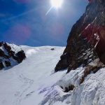 Steep top section of Bloody Couloir
