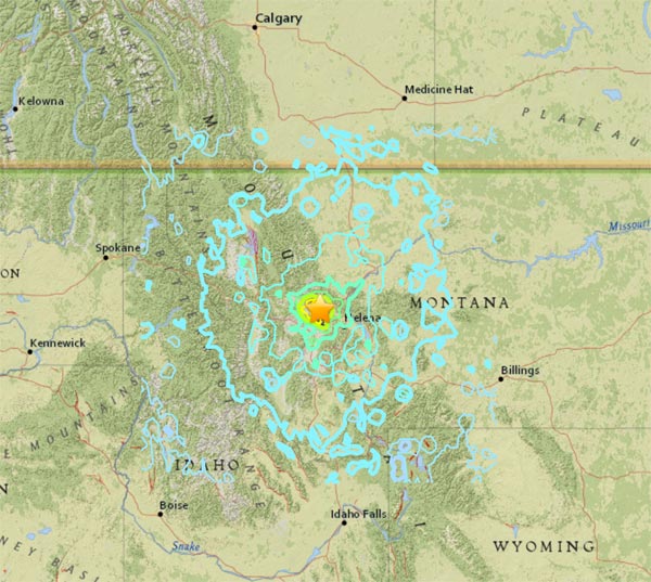 5.8 Magnitude Earthquake Strikes Western Montana In Middle Of The Night M 5.8 Earthquake In Western Montana on July 6, 2017 | Screenshot from Earthquake.USGS.gov