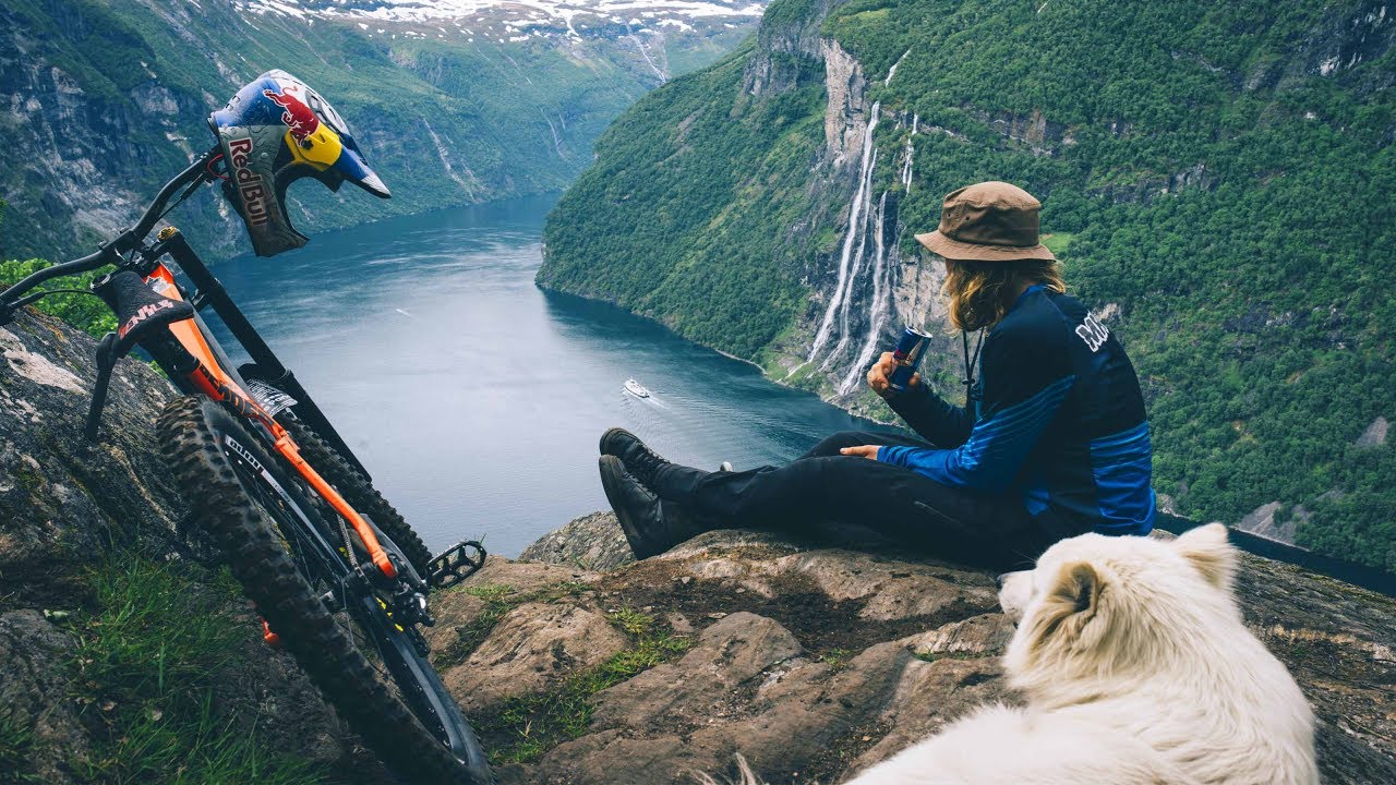 Redbull Presents MTB Freerider Makken & His Dog Go Mountain Biking In Norway