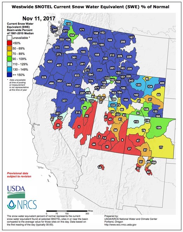 Snotel Data - November 11, 2017