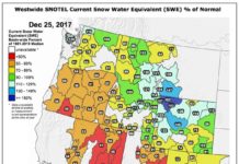 SNOTEL Data: The Current Western US Snowpack – SWE % Of Normal – December 25, 2017 Snotel Data - December 25. 2017