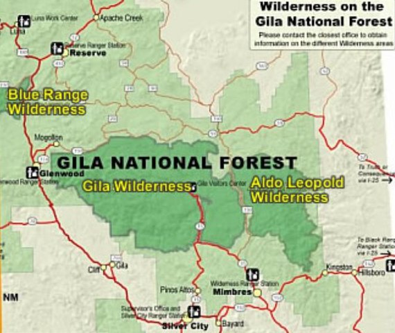 Gila National Forest Map | By Gila National Forest - Gila National Forest, Public Domain, Link