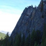 ski tracks side view