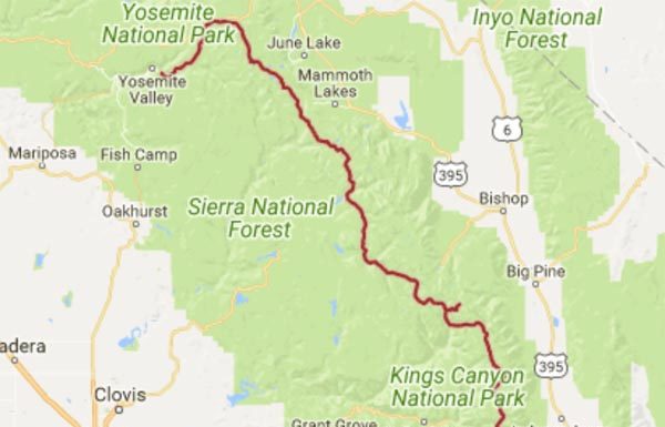 François D’Haene Sets New Speed Record On John Muir Trail John Muir Trail | Screenshot: Google Maps